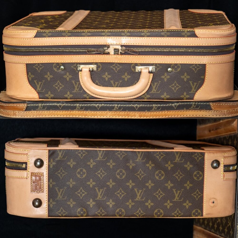 LOUIS VUITTON Monogram Canvas Suitcase - NEW LEATHER - VINTAGE TREASURE - Picture 5 of 16